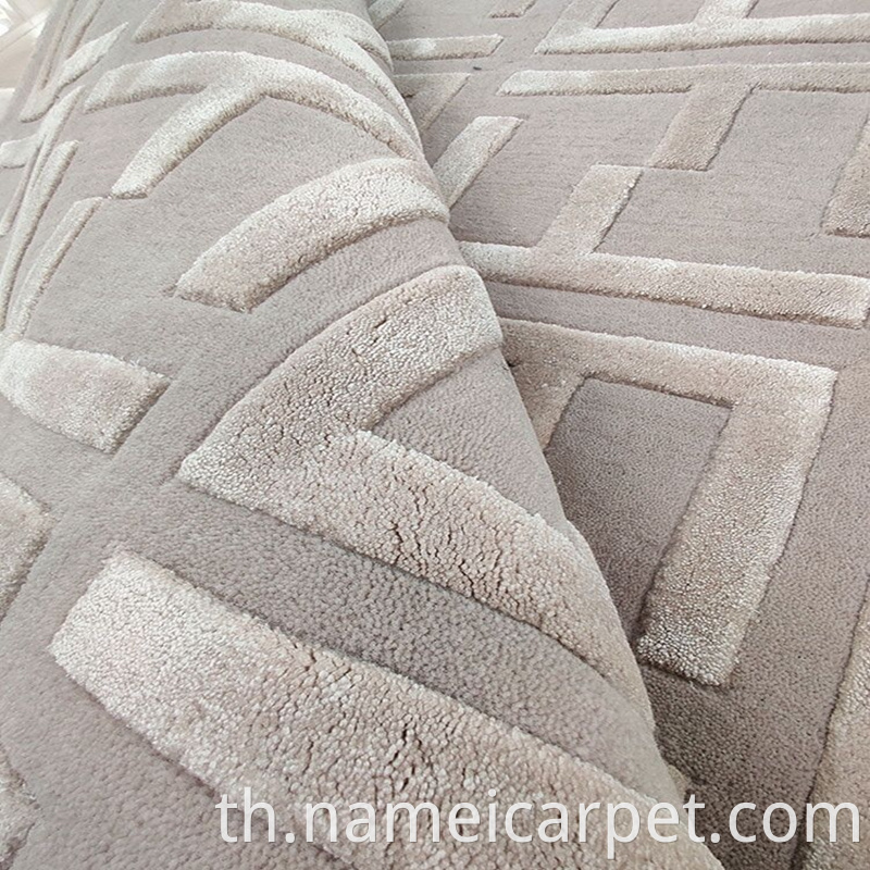 Hand Tufted Handmade Hotel Wool Carpet Rug 112